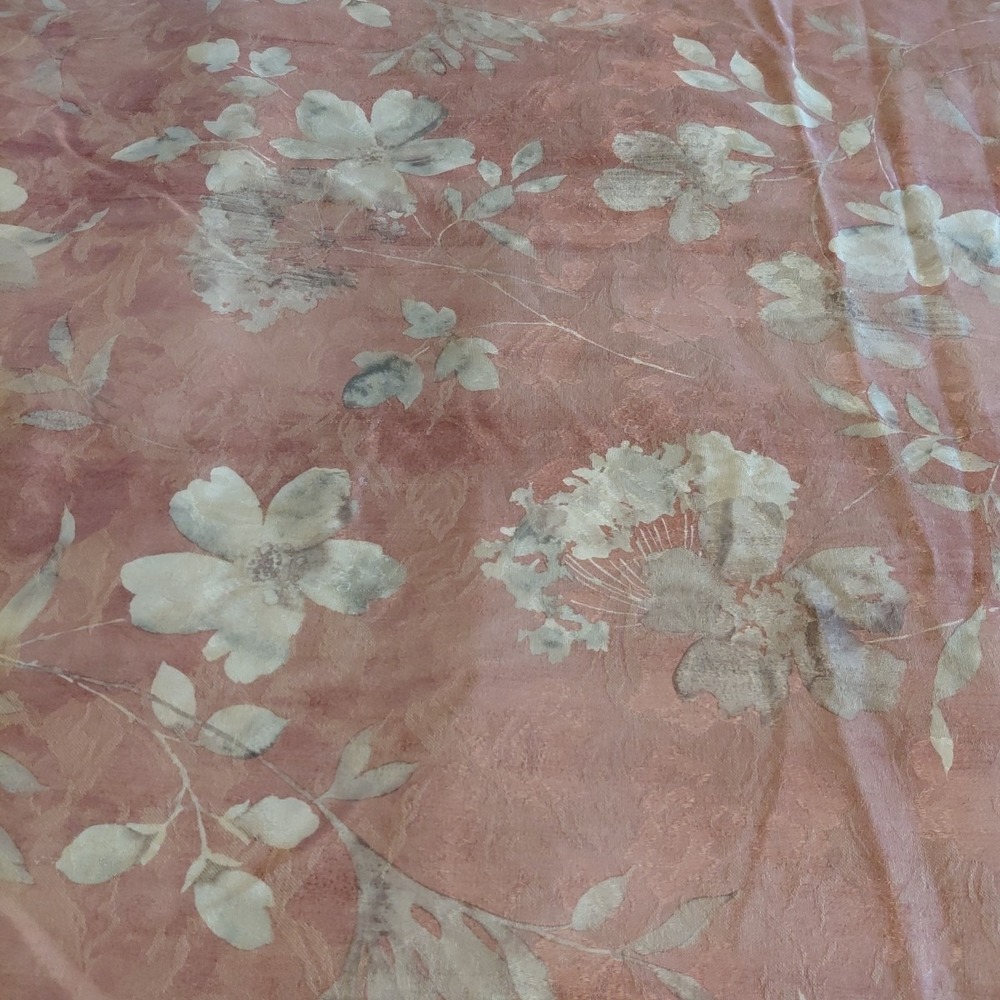 100% Pure Custom DUVET COVER SET Queen + Sham Rust Red Floral Sheen Quiet Luxury - Picture 3 of 9